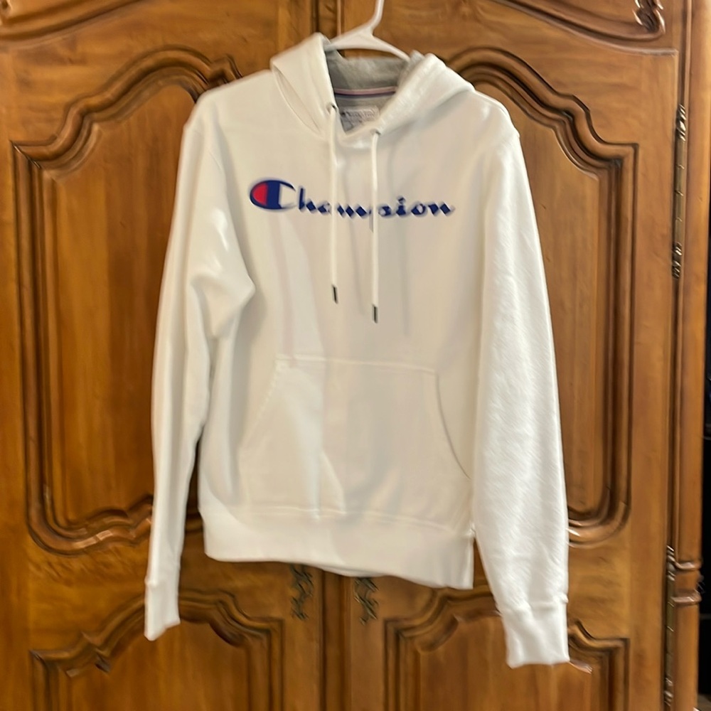 Champion white hoodie S